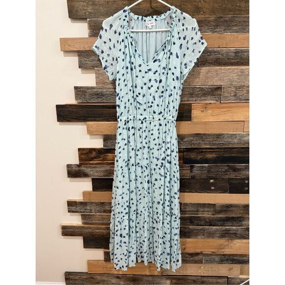 BELLA DAHL Flutter Raglan Maxi Tier Dress in Seaspray Dots Sz S - Picture 3 of 10